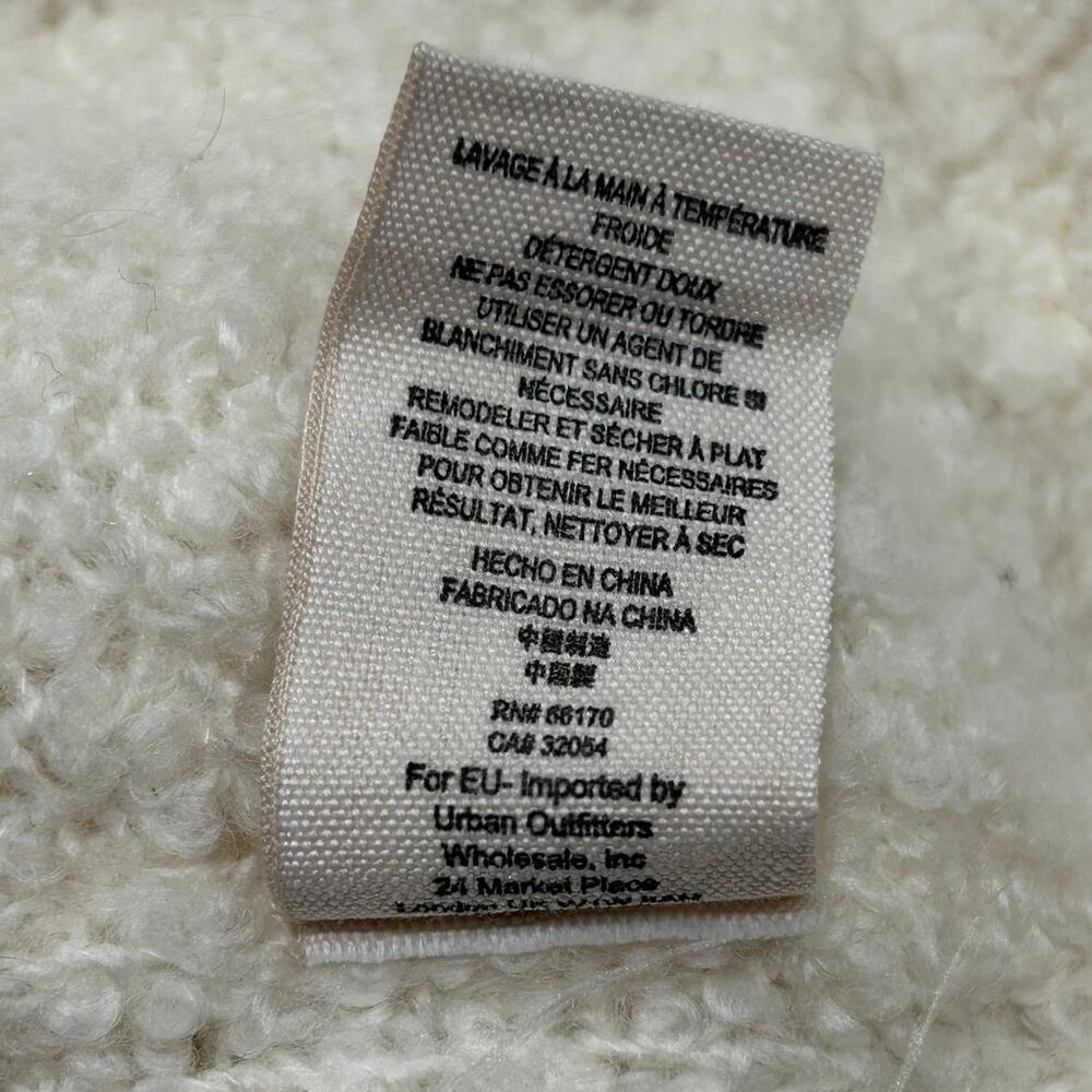 Free People Alpaca Blend Cream Bouclé V-Neck Sweater Women's Large - Picture 6 of 8